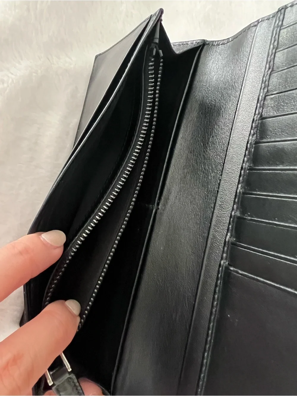 PRADA Black Saffiano Leather Long Wallet